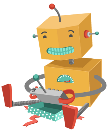 Robot playing with toy