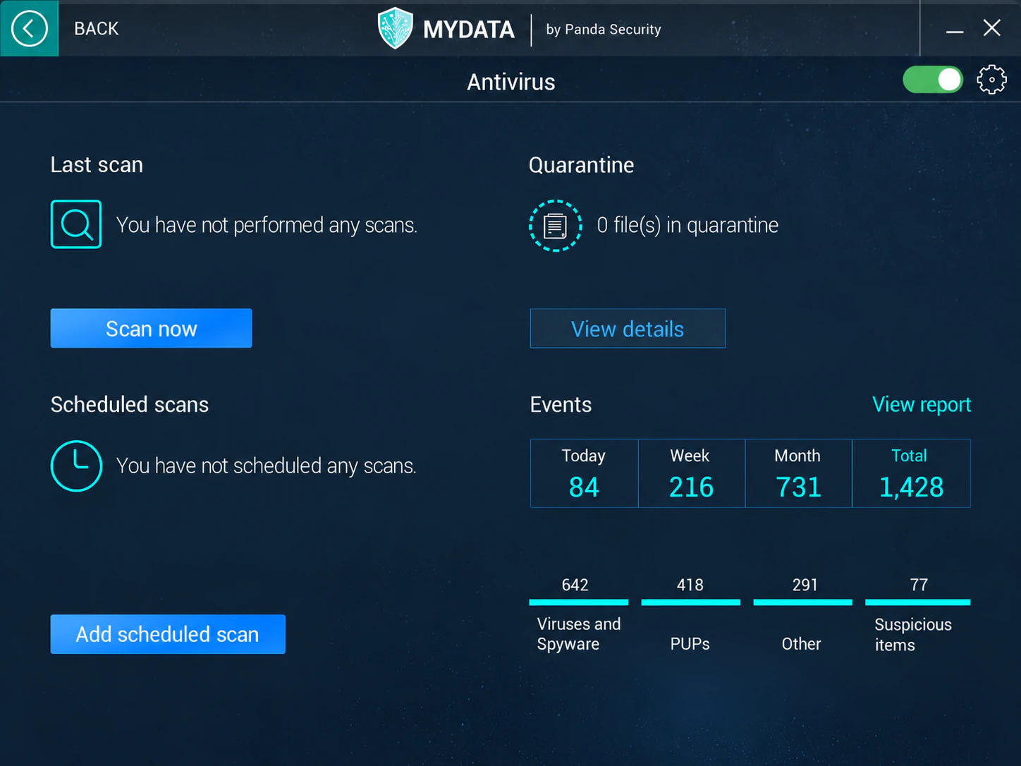 Antivirus — MyData Security for Windows